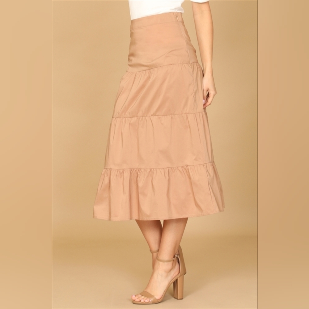Tan Tiered Skirt